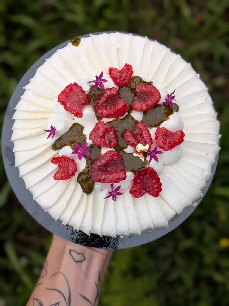 Framboisier pistache Sans gluten et sans lactose