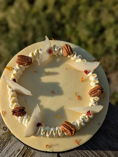 Entremet poire cacahuète